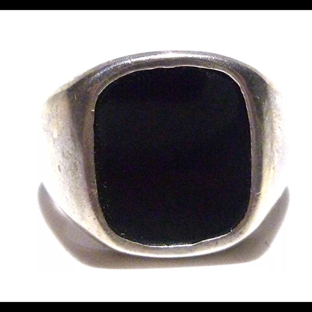 Men’s Women’s Sterling Silver Onyx Ring - 9.75